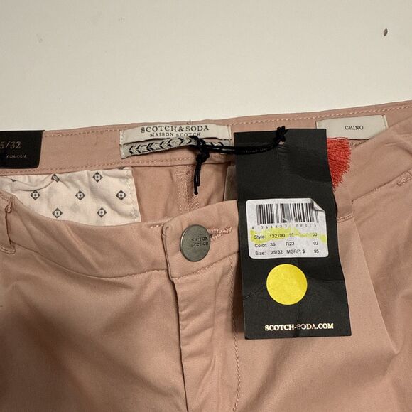 Scotch and Soda Anthropologie 25/33 Pants Maison Cropped Chino Rose Pink NWT - Picture 9 of 9